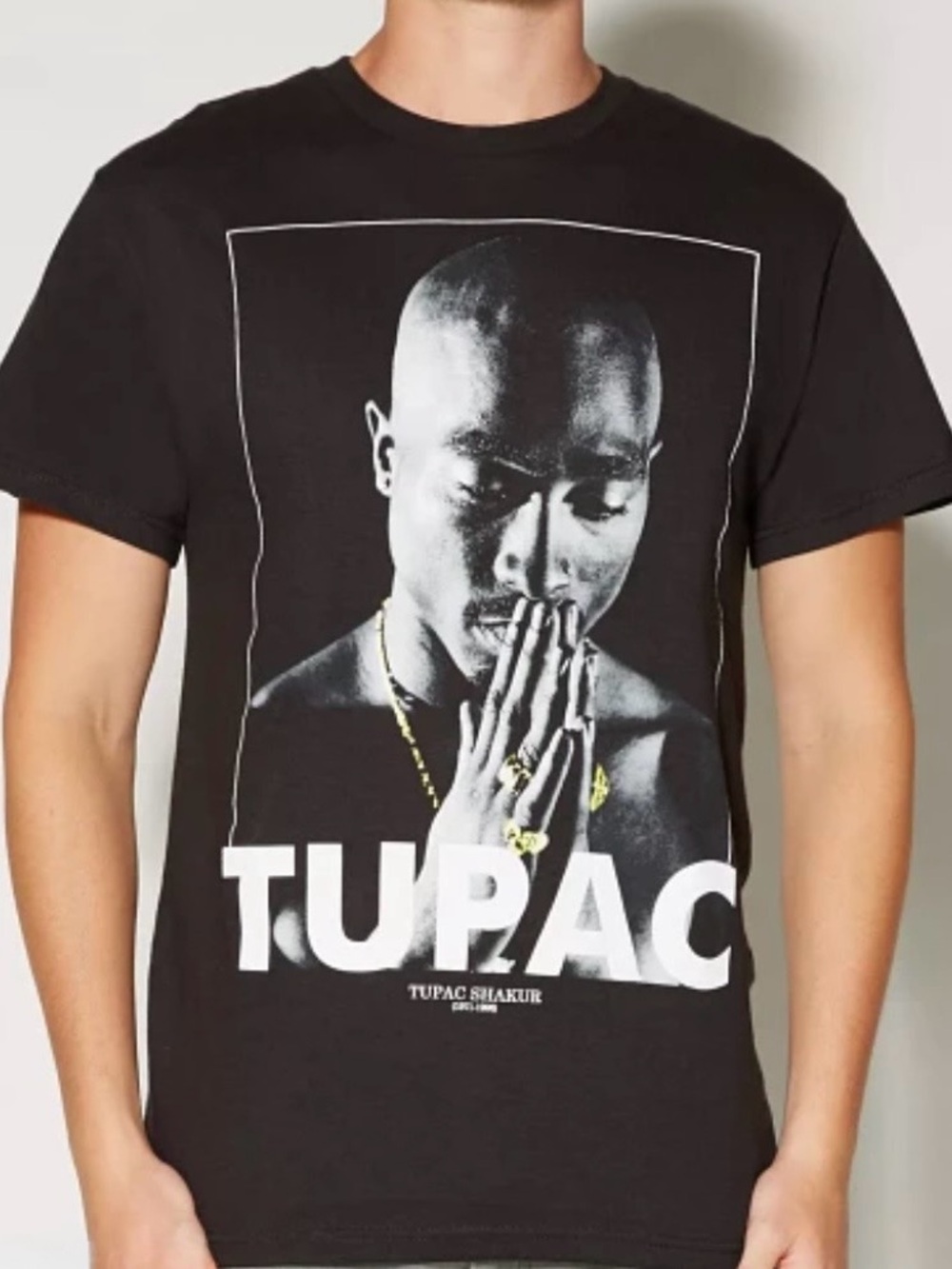 Black Tupac Graphic Short Sleeve Tee 0098